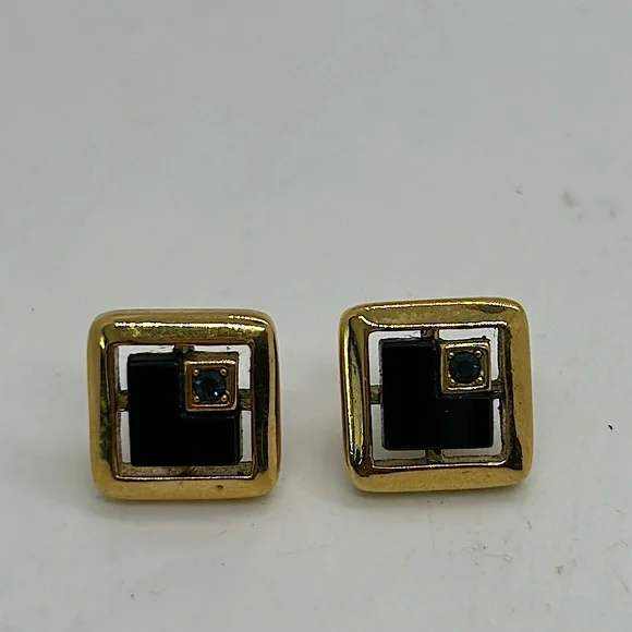 Givenchy Vintage Dark Blue Stones Earrings 🌺🌺 - Picture 2 of 4